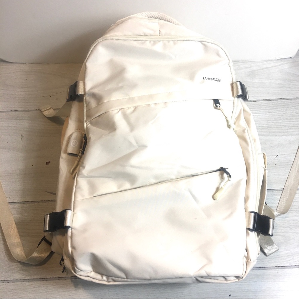 Homiee Rucksack Day backpack Logo Print Ivory